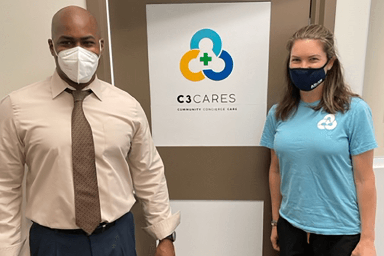 female and male nurse practitioners wearing masks 