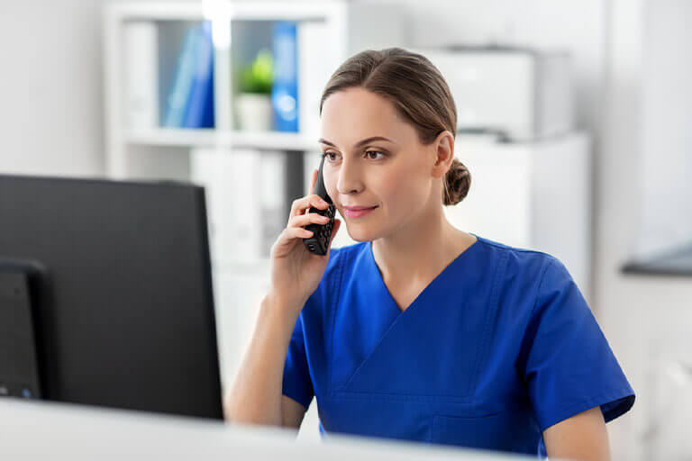 medical front desk staff answering calls