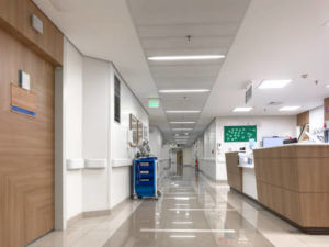 Empty corridor of a health clinic