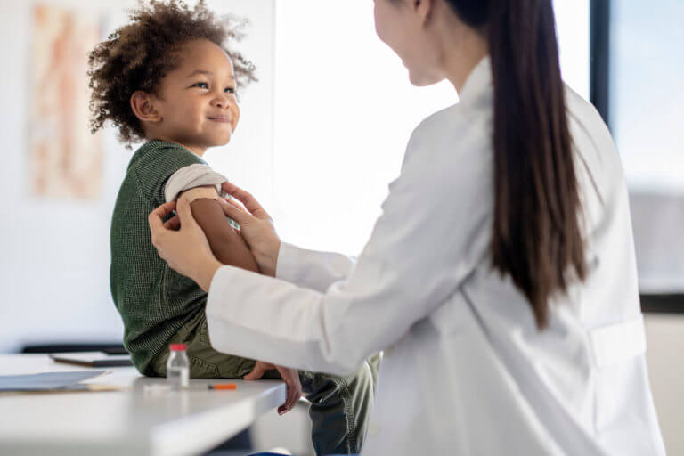 Boy Receiving a Vaccination